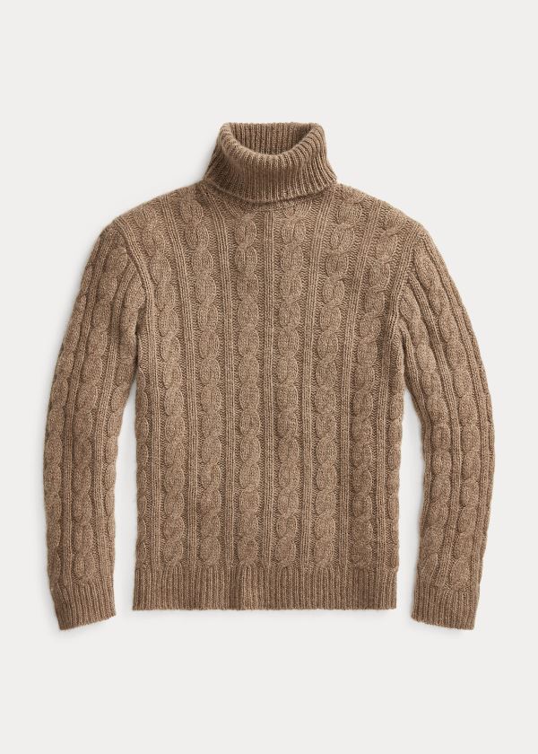 Ralph Lauren Cable-Knit Cashmere Striktrøje Herre Danmark (ZJOEA0891)